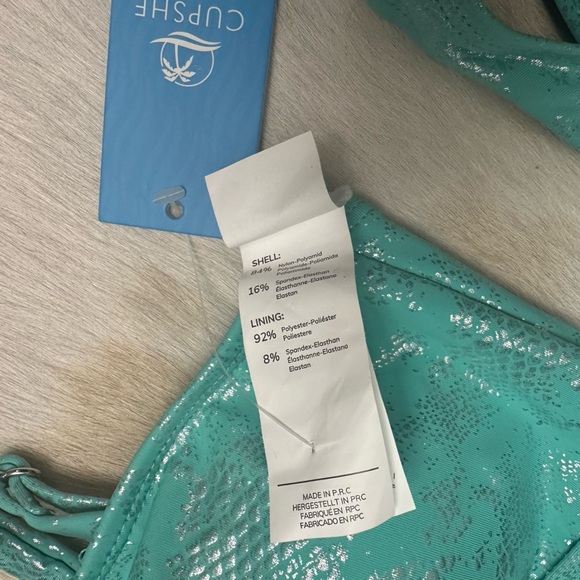 CUPSHE- NWT Atlantis Keyhole Bikini Bralette (M) & Ultra Cheeky Bottoms (S) - Picture 6 of 9